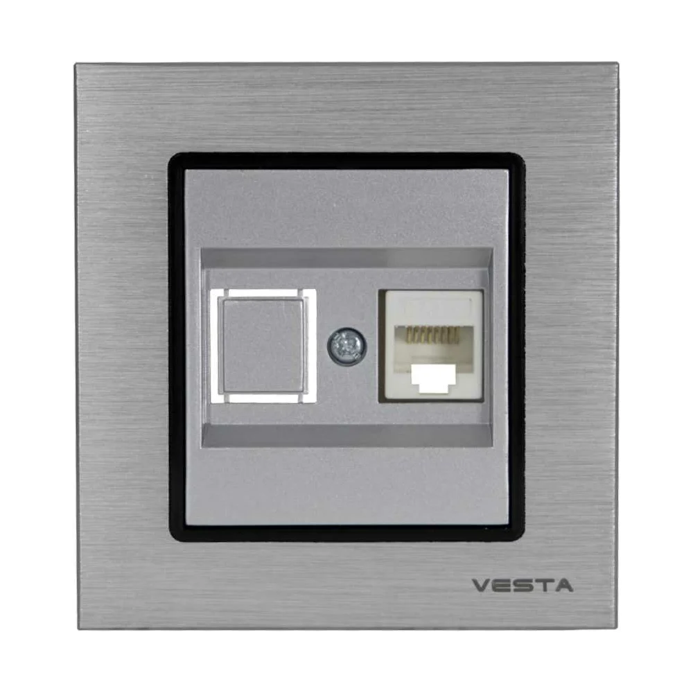 Розетка для сетевого кабеля Vesta Electric Exclusive Silver Metallic FRZ00041014SER
