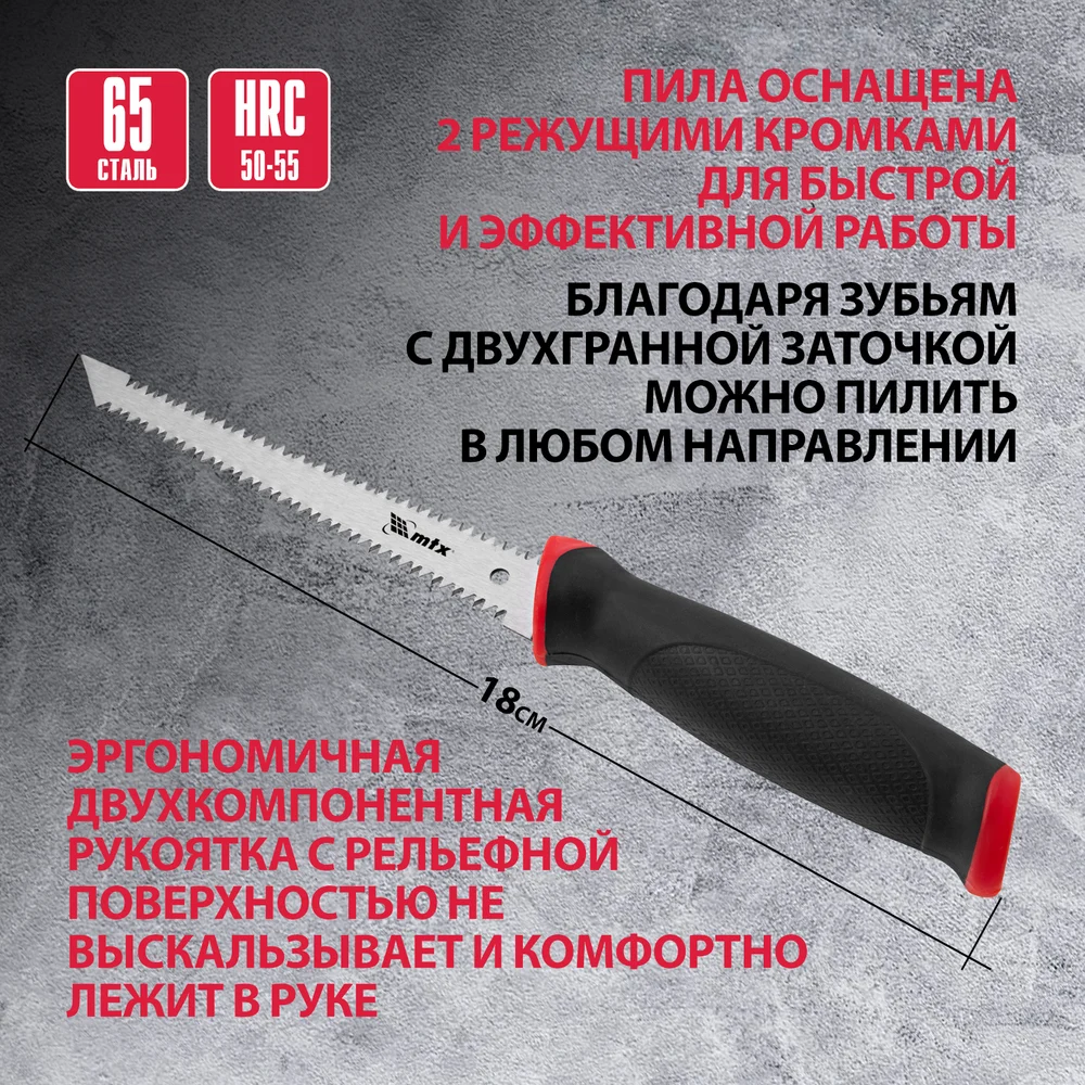 Ножовка для распилки гипсокартона MATRIX 23392