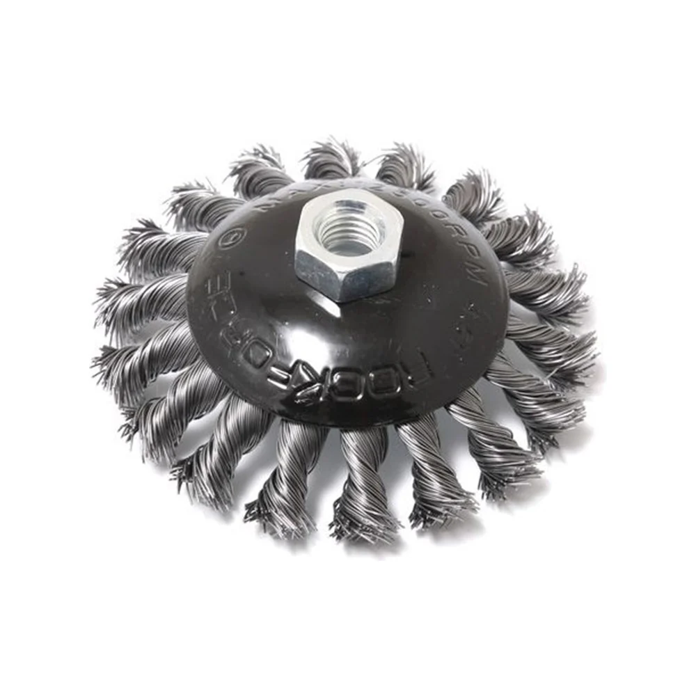 Стальная витая дисковая кордщетка для ушм Rockforce RF-BWD145(29083)