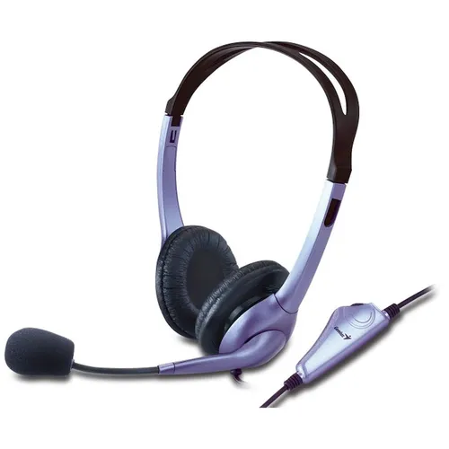 Гарнитура Genius HS-04S, для компьютера, накладные, проводные, фиолетовый [31710025100]