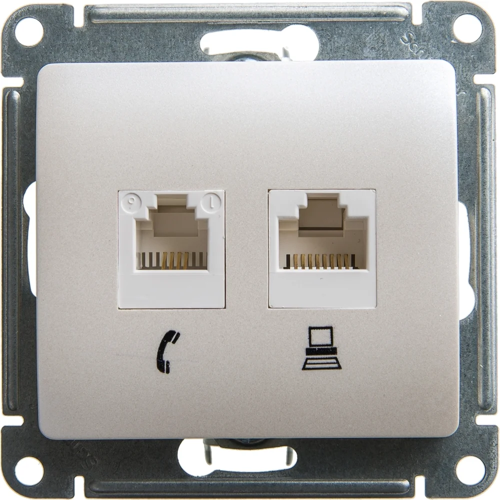 Механизм двойной розетки Systeme Electric Glossa GSL000685