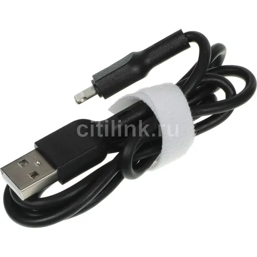 Кабель BORASCO Lightning (m) - USB (m), 1м, 3A, черный [38519]