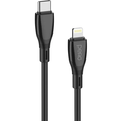 Кабель PERO DC-11, Lightning (m) - USB Type-C (m), 2м, 3A, черный [prdc-11tl2mb]