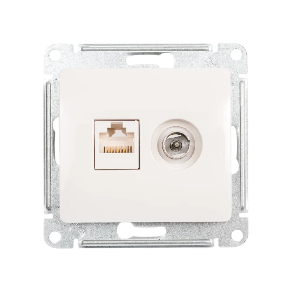 Двойная тв компьютерная розетка Systeme Electric Glossa GSL000989