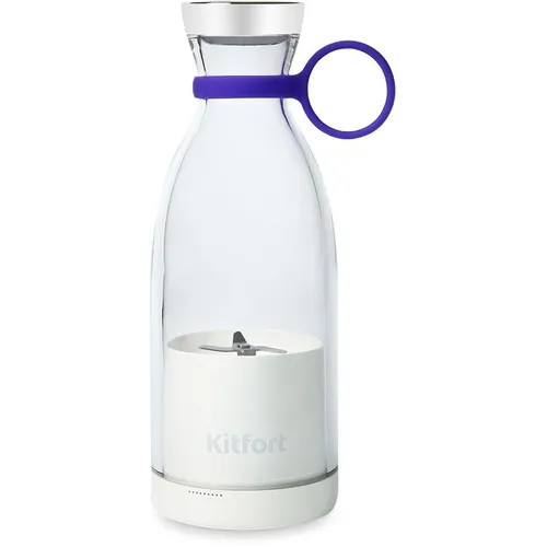 Блендер KitFort КТ-3506, портативный, белый/фиолетовый