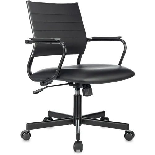Кресло Бюрократ CH Balance-Low PU, экокожа, до 150кг, топ-ган, фиксированные подлокотники, черный