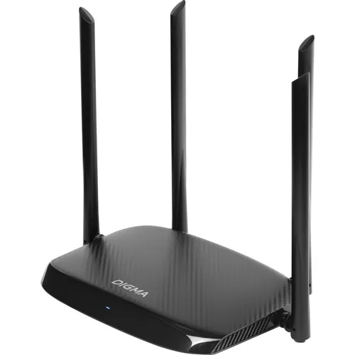 Wi-Fi роутер Digma DWR-AC1201, Wi-Fi 5, AC1200, 2.4/5ГГц, 3 LAN, черный