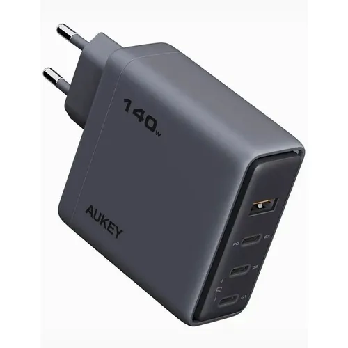 Сетевое зарядное устройство AUKEY PA-C6G, USB-A, 2xUSB-C, 140Вт, 3A, серый [awc-pa-c6g]