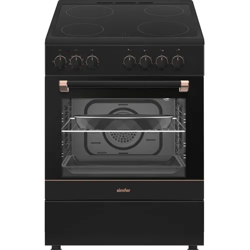 Электрическая плита Simfer F66VL09025, стеклокерамика, электрическая, без крышки, антрацит
