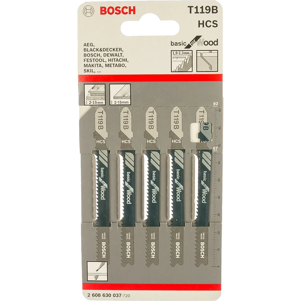 Пилки для лобзика по дереву Bosch T 119 B 2608630037