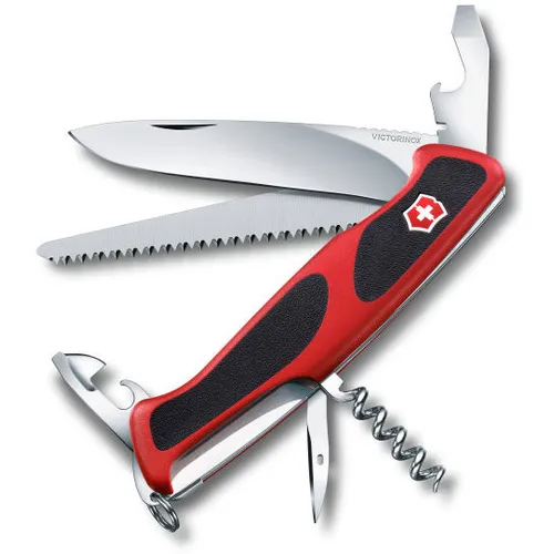 Складной нож Victorinox RangerGrip 55, функций: 12, 130мм, красный / черный, коробка картонная [0.9563.c ]
