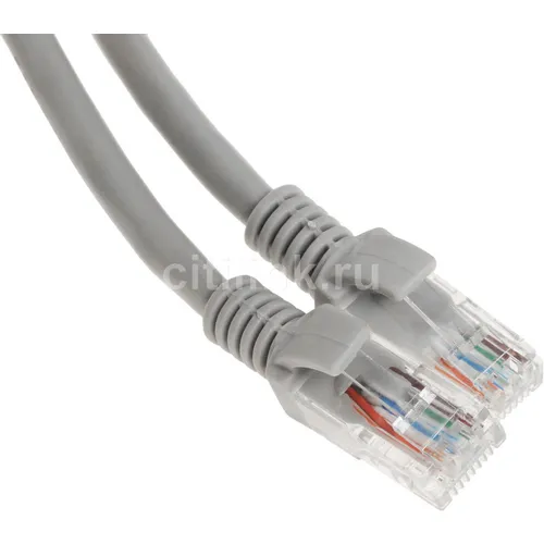 Патч-корд EXEGATE UTP-RJ45-RJ45-C6-2M-GY UTP, кат.6, 2м, 4 пары, алюминий омедненный, многожильный, серый