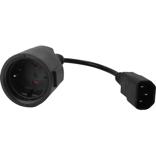 Шнур питания Lanmaster (LAN-PPS/14-0.2-BK) Schuko-С14 проводник.:3x0.75мм2 0.2м 220В 10А черный