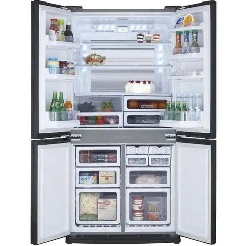 Холодильник трехкамерный Sharp SJ-GX98PRD Hybrid Cooling, Side by Side, инверторный, бордовый