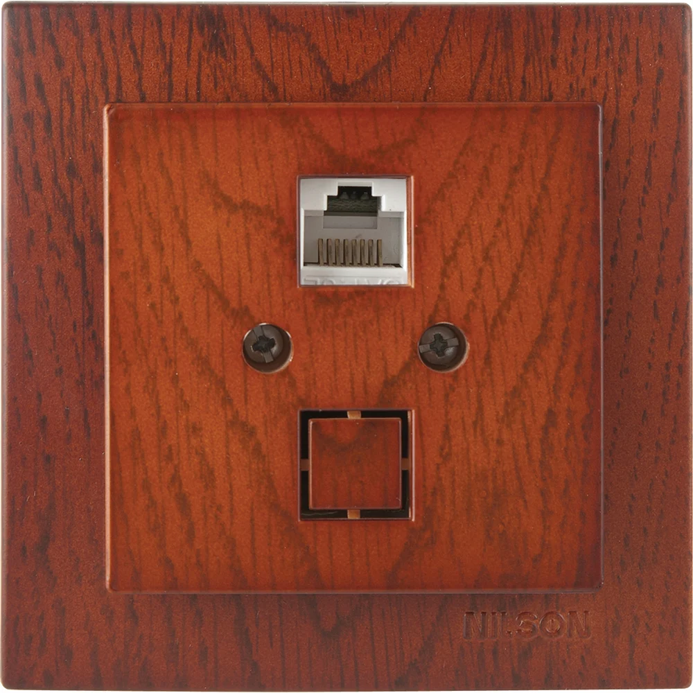 Одноместная компьютерная розетка Nilson TOURAN WOOD 24261044