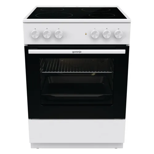 Электрическая плита Gorenje GEC6A11WG, стеклокерамика, без крышки, белый