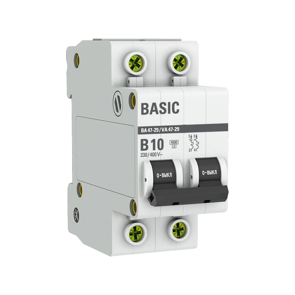 Автоматический выключатель EKF ВА 47-29 Basic mcb4729-2-10-B