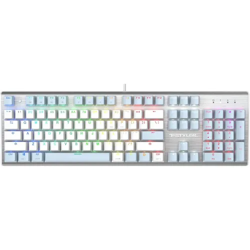 Клавиатура A4TECH Fstyler FS100, проводная, USB, механическая, синий
