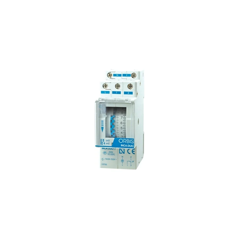 Модульный суточный таймер Orbis INCA DUO D OB330132