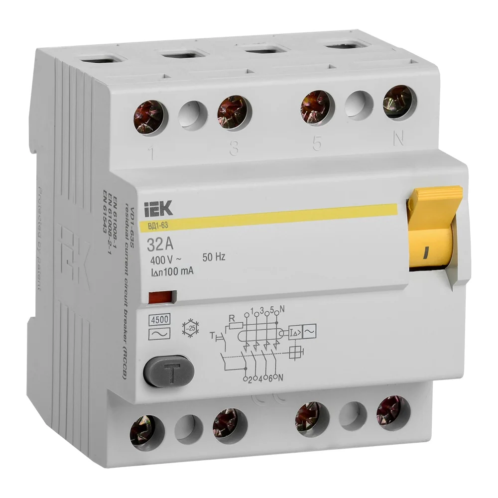 Дифференциальный выключатель IEK ВД1-63 MDV10-4-032-100