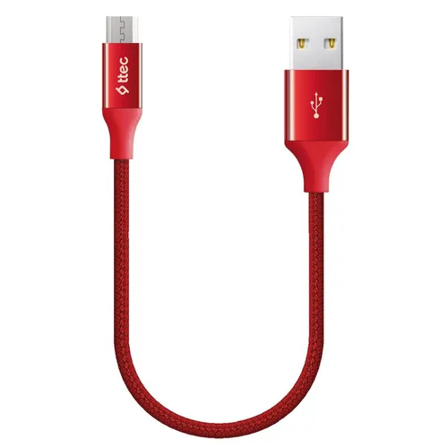Кабель TTEC 2DK25K, micro USB (m) - USB (m), 0.3м, 2A, красный