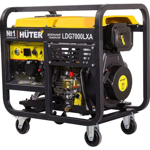 Дизельный генератор Huter LDG 7000LXA, 220/12 В, 5.5кВт [64/2/8]