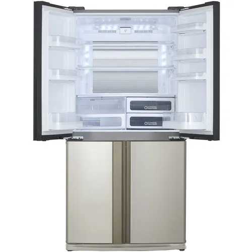 Холодильник трехкамерный Sharp SJ-EX93PBE Hybrid Cooling, Side by Side, инверторный, бежевый