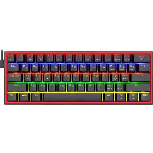 Клавиатура Redragon Fizz, проводная, USB, механическая, черный/красный [70671]