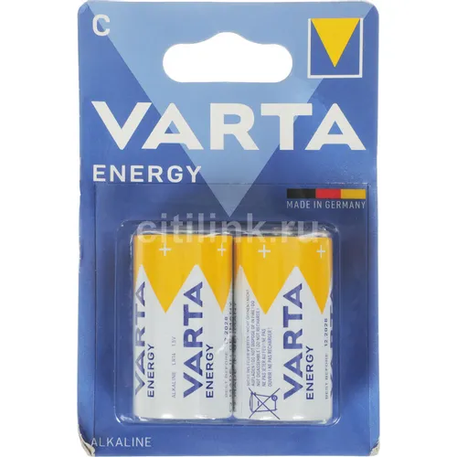 LR14C Батарейка VARTA Energy BL2 Alkaline, 2 шт.