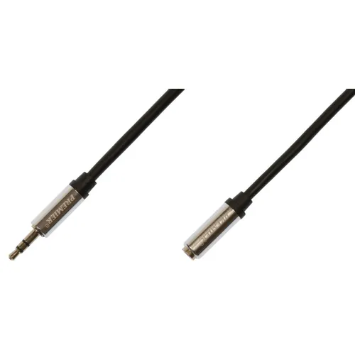Кабель соединительный аудио PREMIER 5-333 1.5, Jack 3.5 (m) - Jack 3.5 (f), медный, 1.5м, GOLD, черный/серый