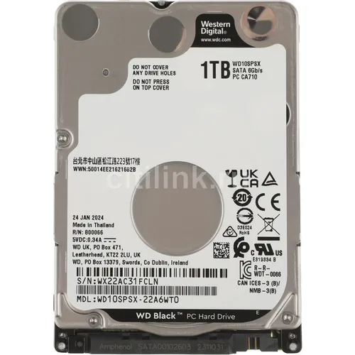Жесткий диск WD Black WD10SPSX, 1ТБ, HDD, SATA III, 2.5"