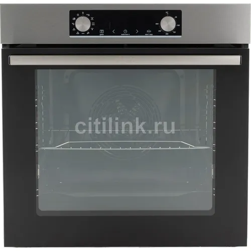 Духовой шкаф электрический Gorenje BO6735E05X, 77л, дверца с 2 стеклами, нержавеющая сталь/черный