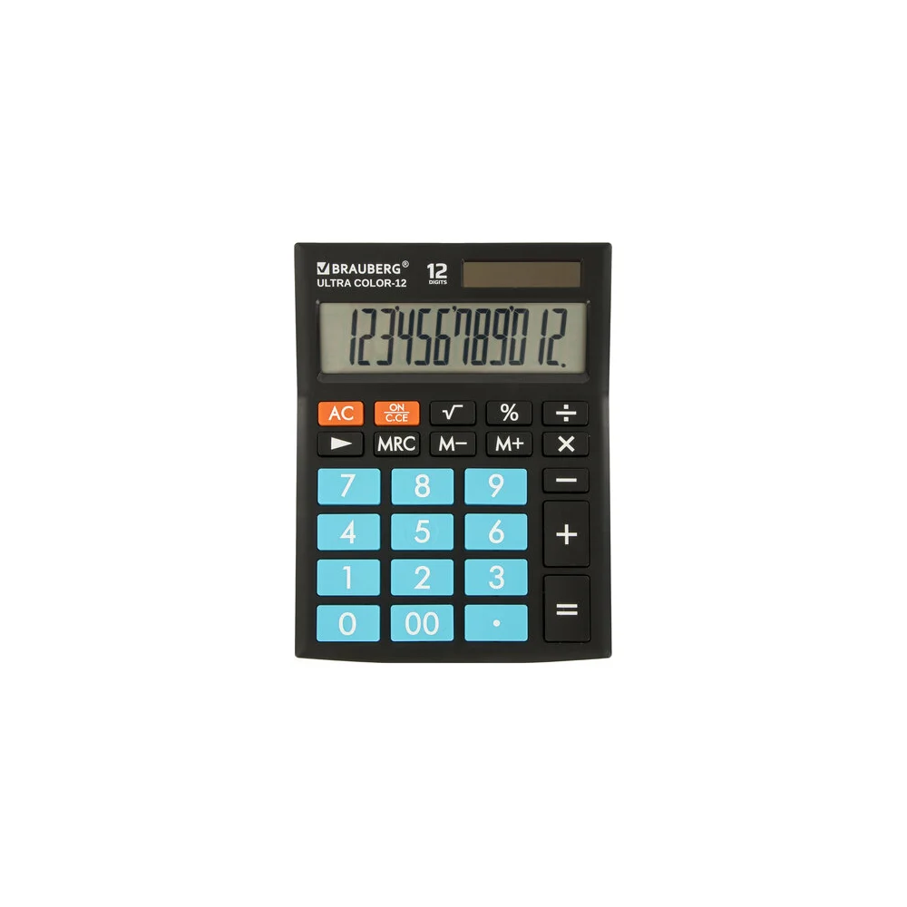 Настольный калькулятор BRAUBERG ULTRA COLOR-12-BKBU 250497