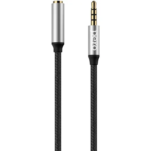 Кабель PERO MC-03, Jack 3.5 (m) - Jack 3.5 (f), 2м, черный [prmc-032mb]