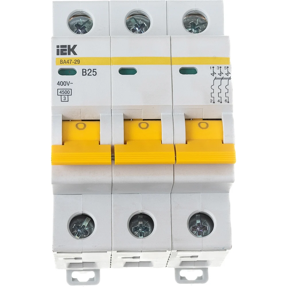 Автомат IEK ВА47-29 3п, B, 25А, 4.5кА MVA20-3-025-B