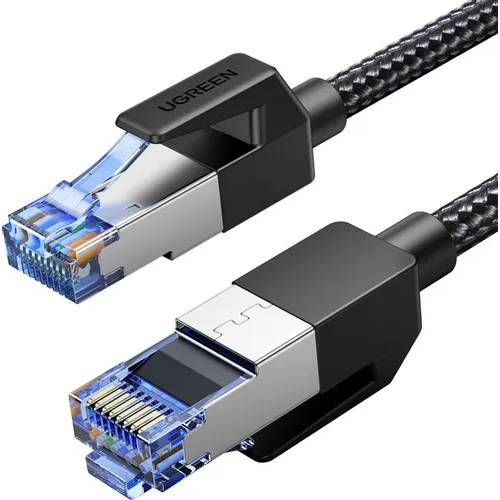 Патч-корд UGREEN NW153 литой (molded), FTP, кат.8, 5м, 4 пары, 30AWG, медь, многожильный, черный
