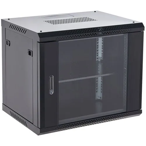 Шкаф коммутационный REXANT 04-1266-112 настенный, стеклянная передняя дверь, 12U, 600x635x600 мм