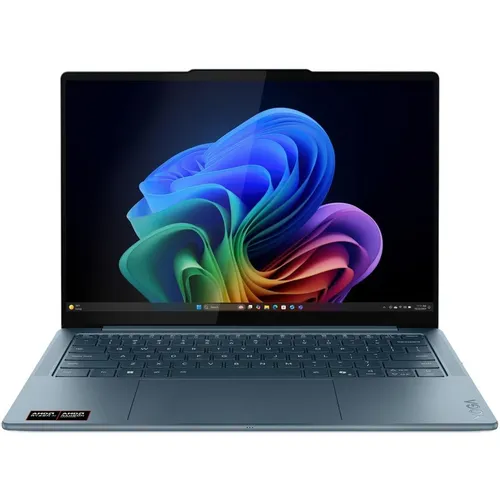 Ноутбук Lenovo Yoga Slim7 14AKP10, 14", 2025, OLED, AMD Ryzen AI 5 340 2ГГц, 6-ядерный, 16ГБ LPDDR5x, 1ТБ SSD, AMD Radeon 840M, Windows 11 Home, бирюзовый [83jy0009rk]
