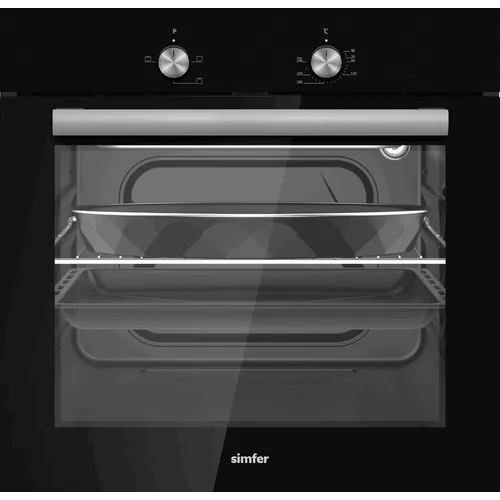 Духовой шкаф электрический Simfer B6EB04025, 60л, дверца с 2 стеклами, черный