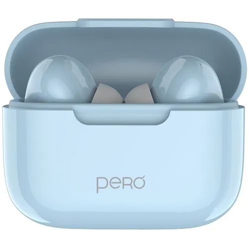 Наушники PERO TWS06, Bluetooth, внутриканальные, голубой [ptws06lb]