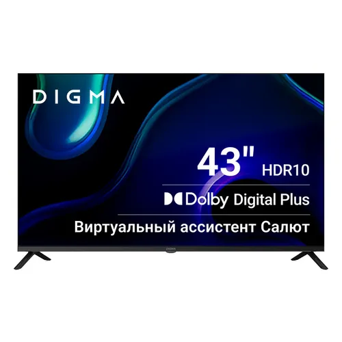 43" Телевизор Digma DM-LED43UBB40 4K Ultra HD, СМАРТ ТВ, Салют ТВ, черный