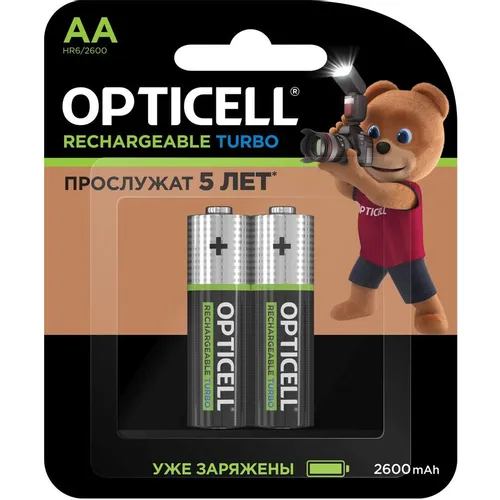 AA Аккумуляторная батарейка OPTICELL Turbo 6080001, 2 шт. 2600мAч