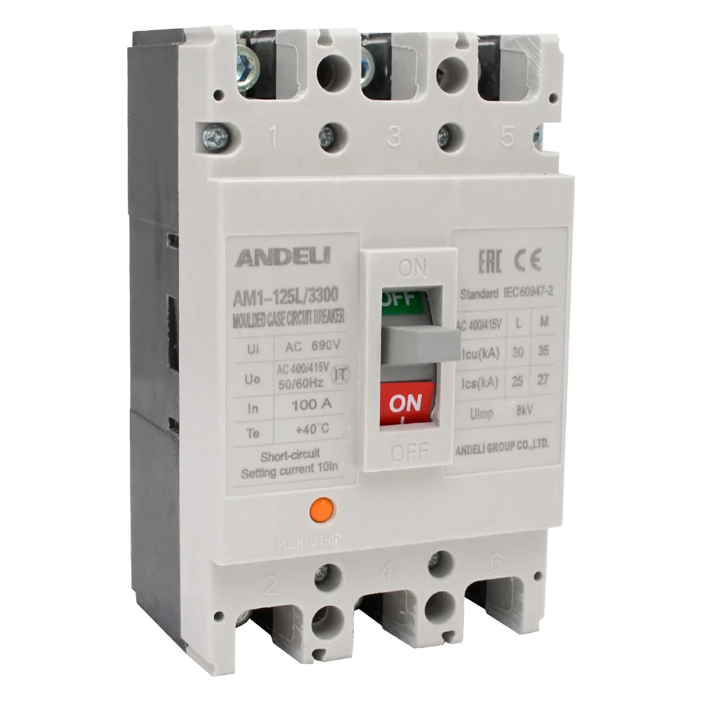 Автоматический выключатель ANDELI AM1-125L ADL06-025