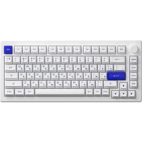 Клавиатура AKKO MOD007B, беспроводная, USB, Bluetooth/Радиоканал, механическая, белый/синий