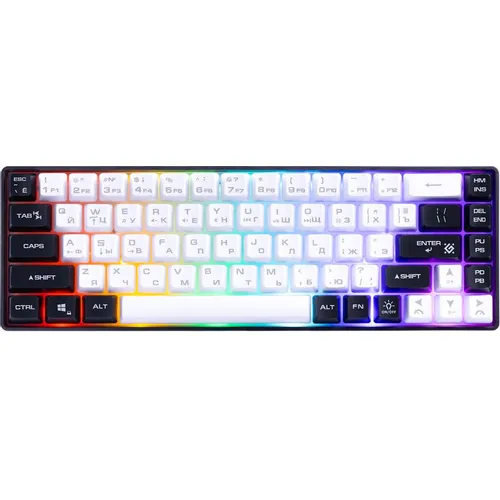 Клавиатура Defender Aris GK-349, проводная, USB, мембранная, белый/черный [45349]