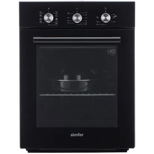 Духовой шкаф электрический Simfer B4EB19070, 49л, дверца с 2 стеклами, черный