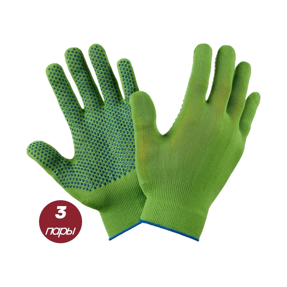 Нейлоновые перчатки Фабрика перчаток S-L 10/500 Н-15-ЗЕЛ-ХS_L