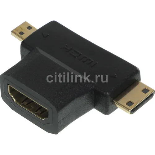 Переходник аудио-видео PREMIER 5-895-6, Micro HDMI (m) - HDMI (f), Mini HDMI (m), черный