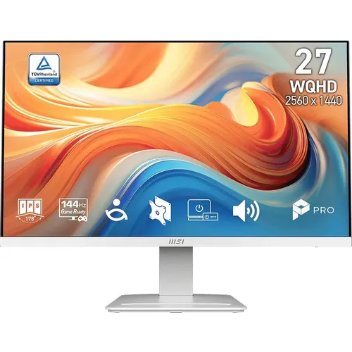 Монитор MSI Pro MP273QW E14, 2560x1440, IPS, 144Гц, 2хHDMI, 1хDP, белый [9s6-3pe2ch-059]