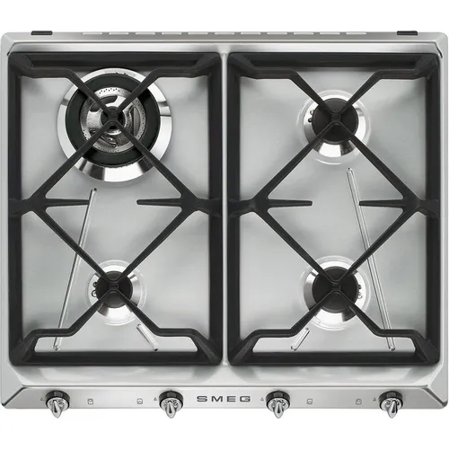 Газовая варочная панель SMEG Victoria SR964XGH, 4 конфорки, нержавеющая сталь, серебристый